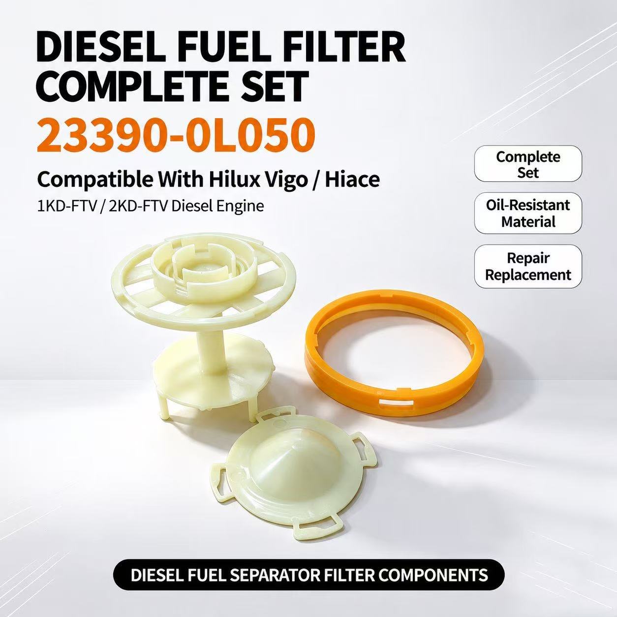 Diesel Fuel Filter Complete Set 23390-0L050 For Hilux Vigo Hiace 1KD-FTV 2KD-FTV