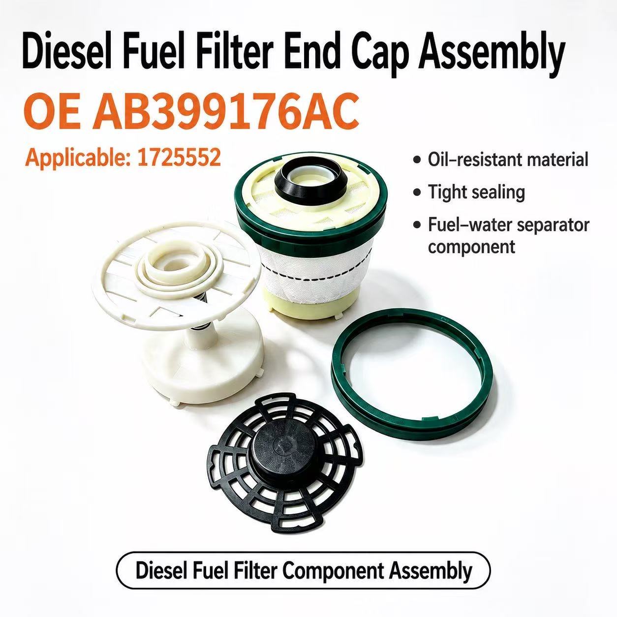 Diesel Fuel Filter End Cap Assembly OE AB399176AC Replacement 1725552