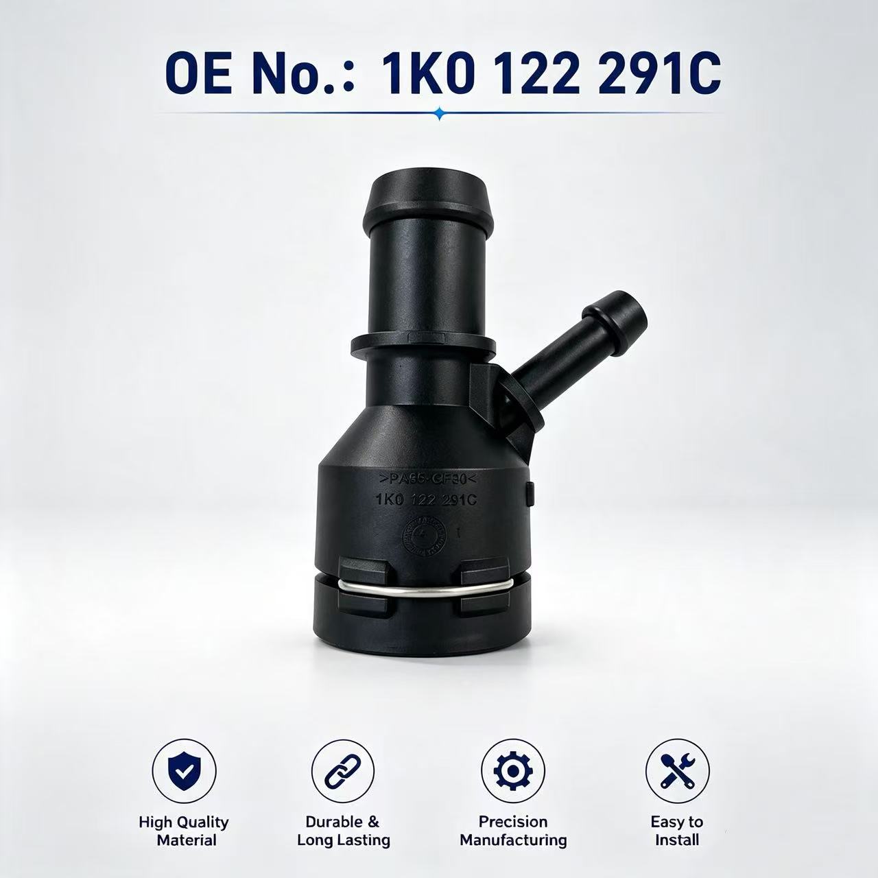 Car Water Pipe Connector 1K0 122 291C Radiator Hose Quick Connector For VW Audi