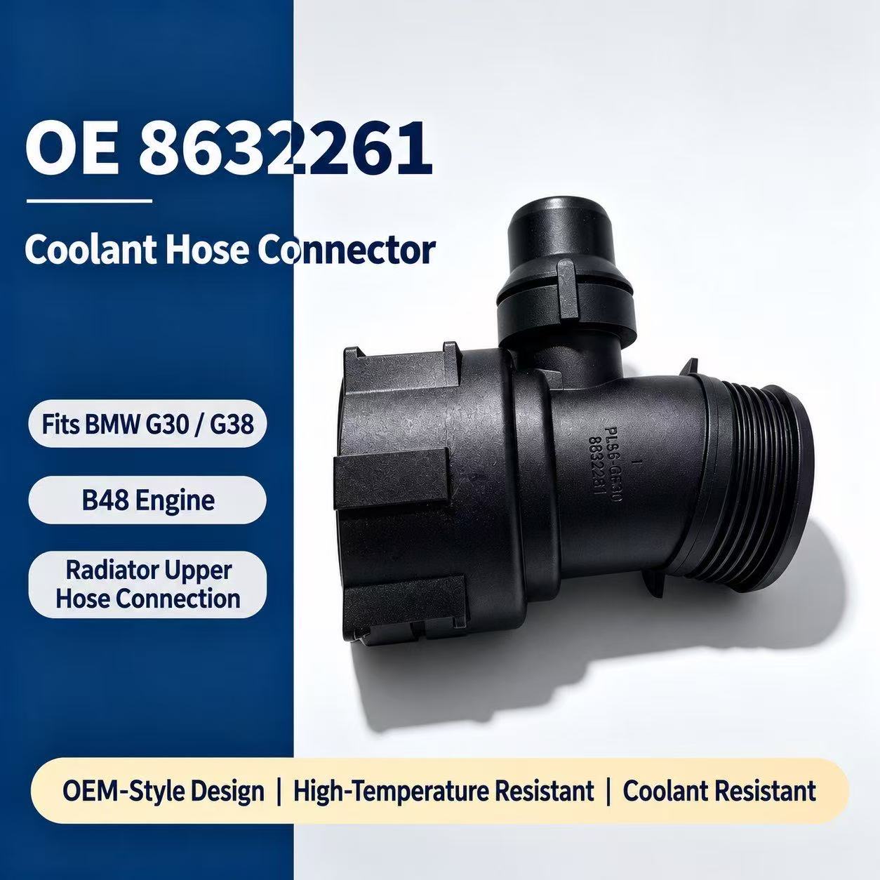 BMW Coolant Hose Connector OE 8632261 For G30 G38 B48 Engine